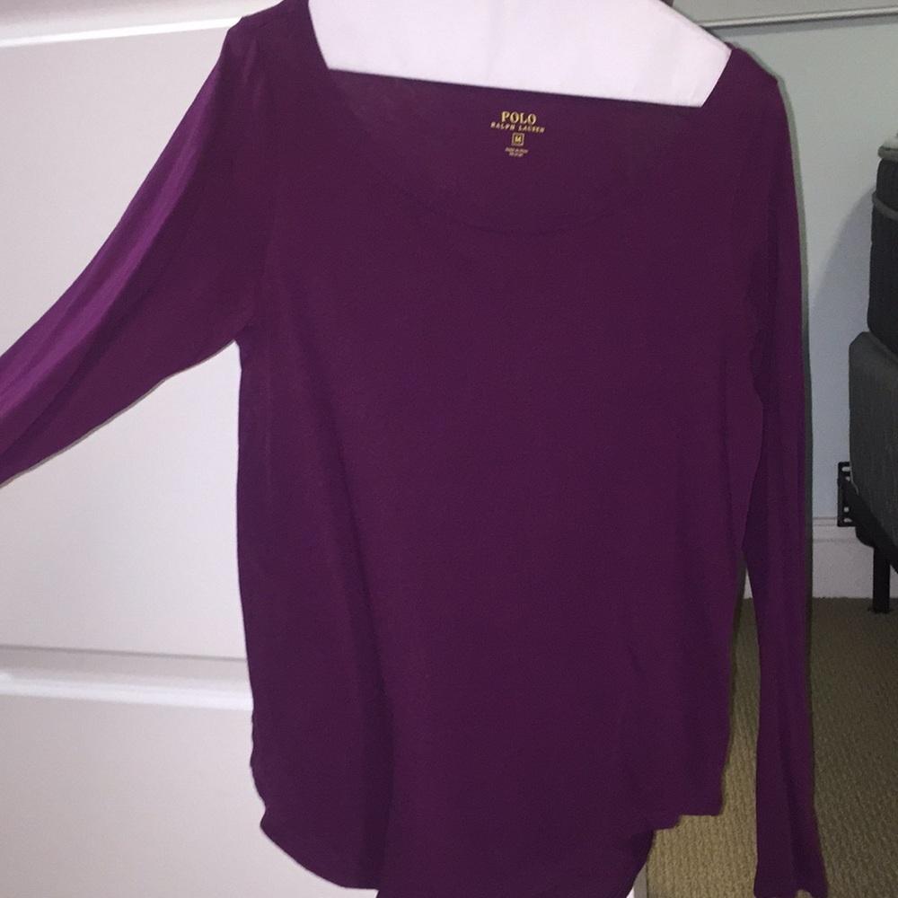 polo swoop neck long sleeve shirt
